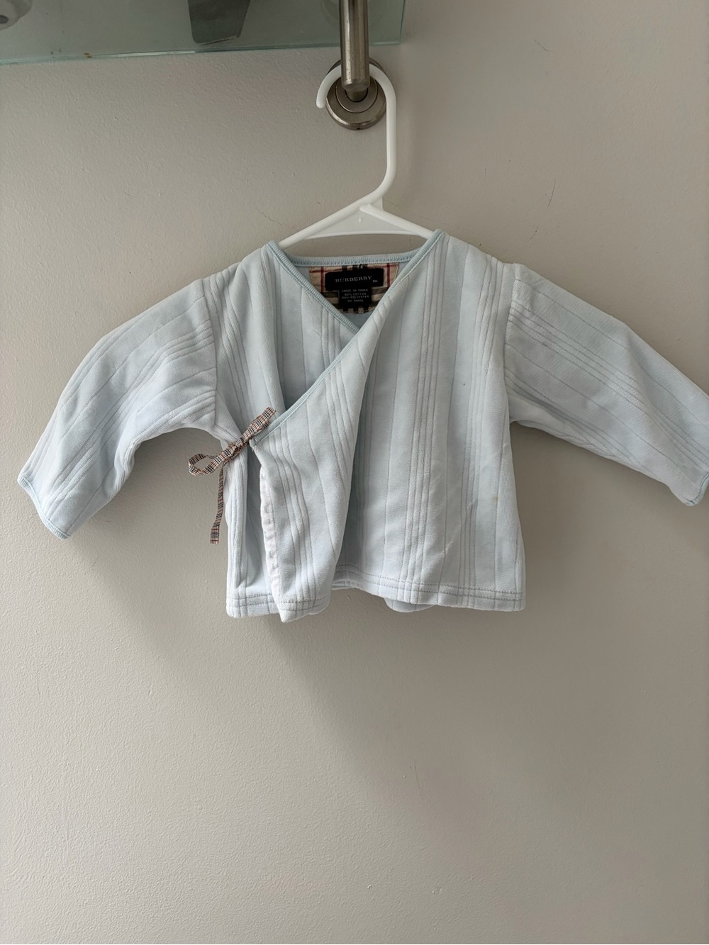Burberry Baby Light Blue Wrap-Front Top 9 months